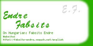 endre fabsits business card